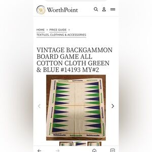 Vintage 1970s Backgammon All Cotton square scarf (23 in x 23 in). Green and blue